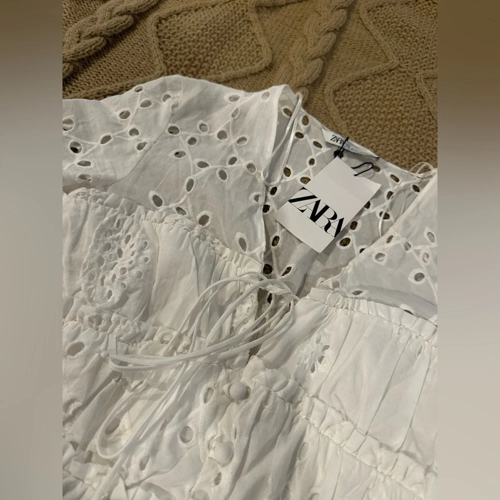 White Zara dress Size Small - Picture 6 of 8